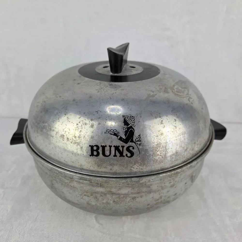 Vintage West Bend Bun Warmer Serving Oven MCM Aluminum Bread Warmer